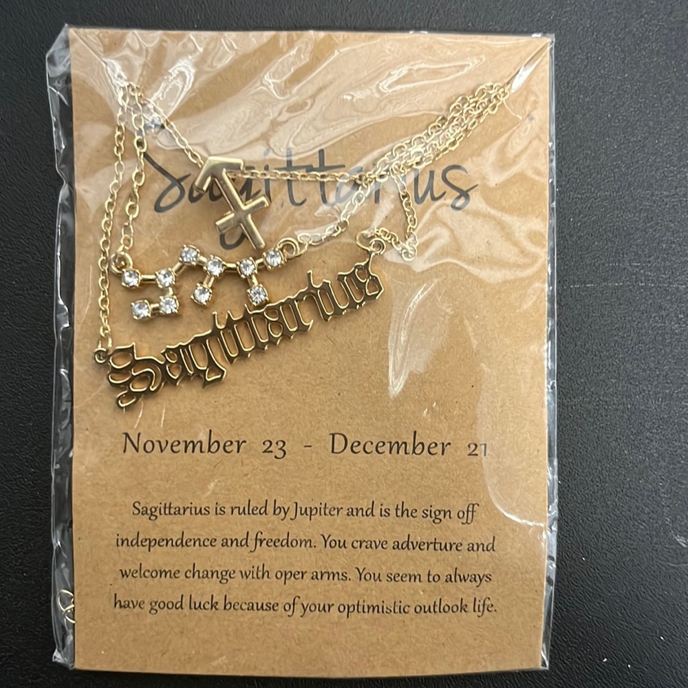 Sagittarius 3 layer necklace